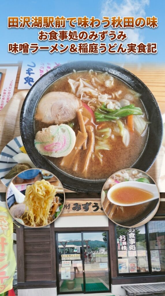 田沢湖駅前で味わう秋田の味！お食事処みずうみ 味噌ラーメン＆稲庭うどん実食記