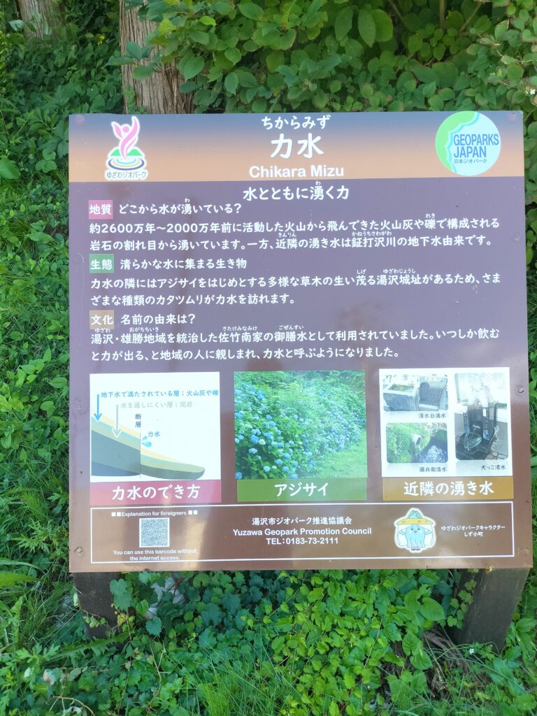 【秋田県湯沢市】日本名水百選「力水」看板
