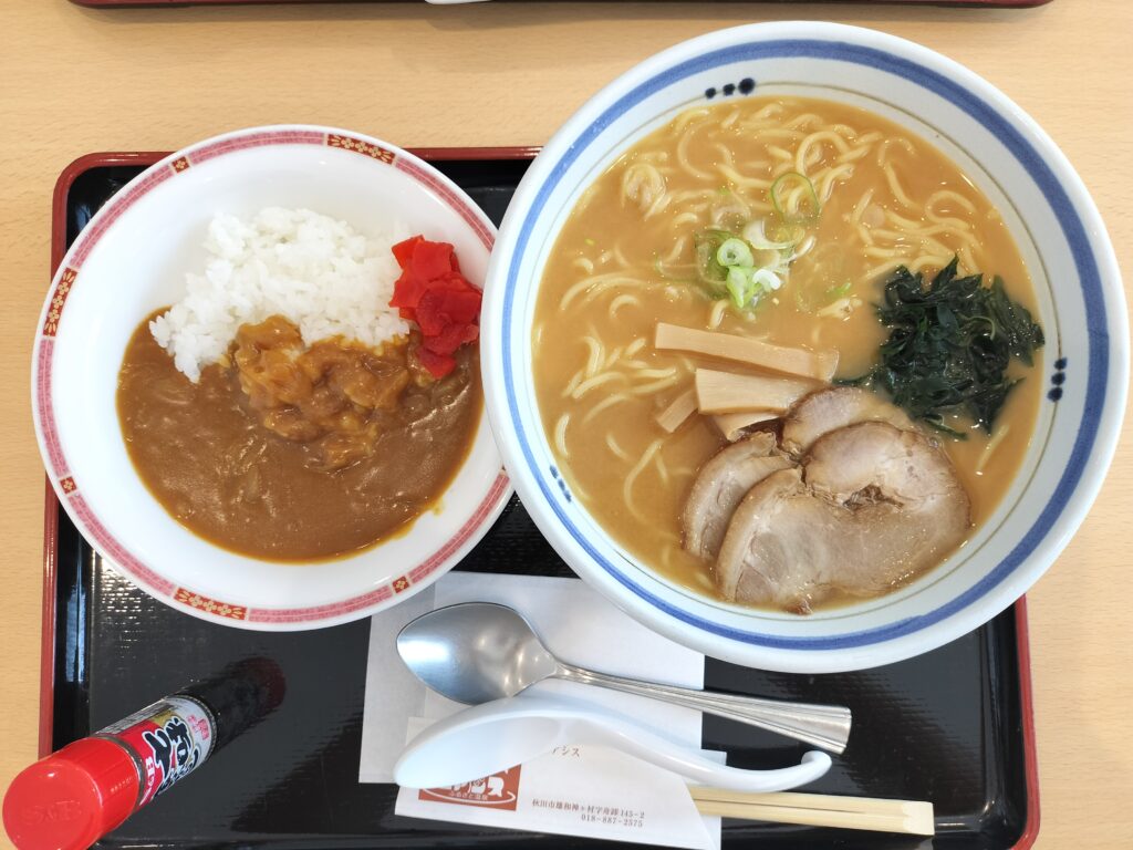 【秋田県秋田市】雄和ふるさと温泉 ユアシス レストランみそラーメン+ミニカレーセット